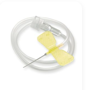 Cathéter papillon jaune avec tubulure 