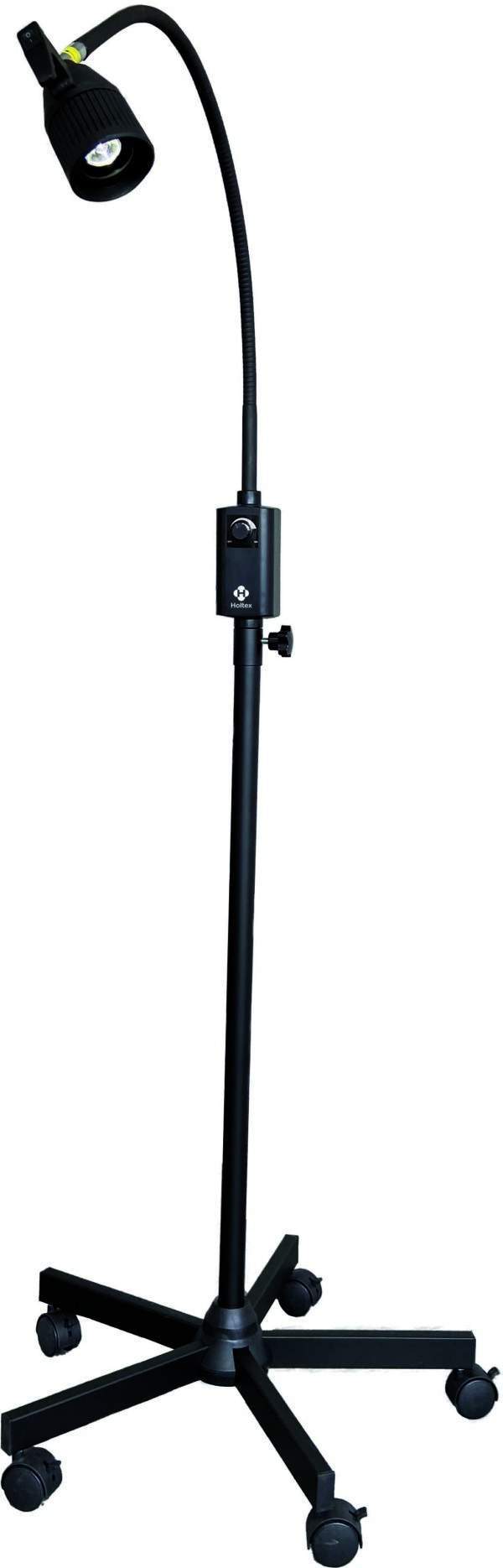 Lampe d'examen médicale sur pied à roulettes noire