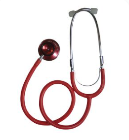 Stéthoscope médical rouge