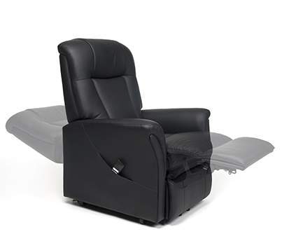 Fauteuil releveur électrique en cuir noir, Fort-de-France.